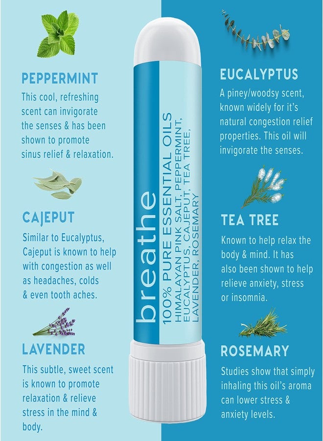 MOXE Breathe | Himalayan Salt Inhaler | Help Clear Congestion, Boost Focus and Improve Breathing | Natural Aromatherapy | Peppermint, Lavender and Tee Tree Essential Oil (1 Pack) - Image 3